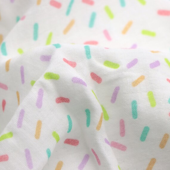 Pastel Sprinkle Printed Cotton Double Gauze Fabricclothing | Etsy