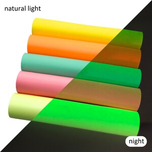 Glow In The Dark Faux Synthetic Leather Sheets,Vegan Leather,A4 Vinyl Fabric Sheet,pu Imitation Leather Color Change image 3