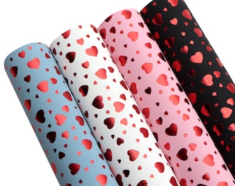 20*33cm Valentines Day Faux Synthetic Leather Sheet For Bowknot Earrings Handbag Gift Decor Vinyl Gold Hot Stamping 1Yc 21879