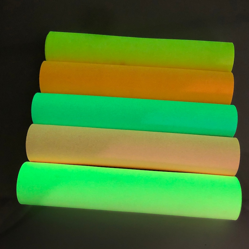 Glow In The Dark Faux Synthetic Leather Sheets,Vegan Leather,A4 Vinyl Fabric Sheet,pu Imitation Leather Color Change image 2
