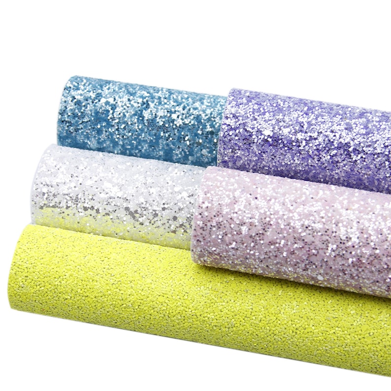 5 pcsset Faux Leather Fabric,Chunky Glitter Canvas Sheet,Glitter Sheet,Leather For Earring,Craft Supplies