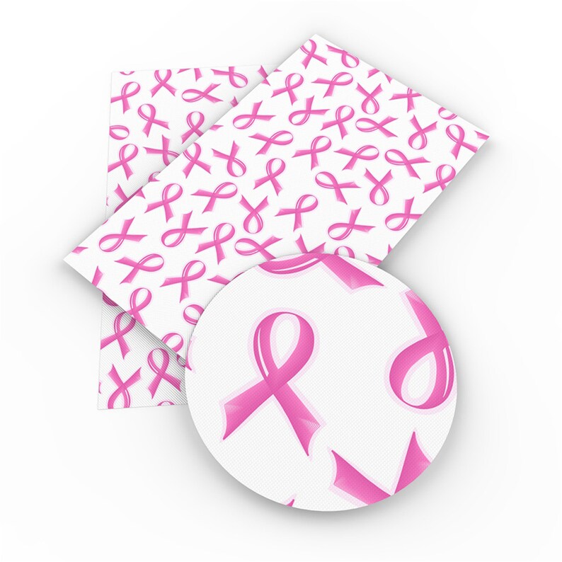 Breast Cancer Ribbon Faux Leather Sets 6pcs/setPrinted Etsy