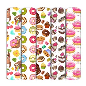 Donut Print Double Brushed Polyester Fabric By Half Yard,Soft Knit Stretch Fabric,Baby HeadWrap Headbow DIY Fabric