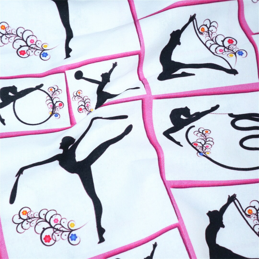Gymnastics Printed Fabric,handmade Sewing Material,cheer Leader Printed