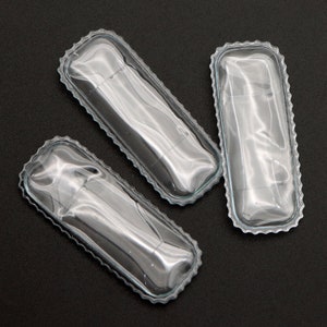 10pcs Clear Vinyl Material For Shakers Hair Clips,Empty Pocket Sealed Vinyl For Trinket Hair clips,DIY Sequin Hair Snap Clips