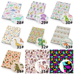 Dinosaurs Print Double Brushed Polyester Fabric By Half Yard,Soft Knit Stretch Fabric,Baby HeadWrap Headbow Diy Fabric image 6