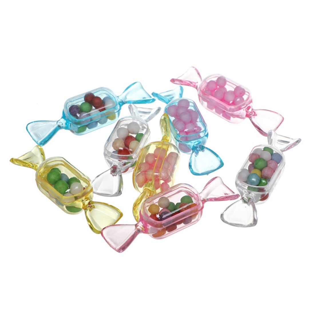 Transparent Plastic Candy Favor Box 10pcs,candy Storage Containers With ...