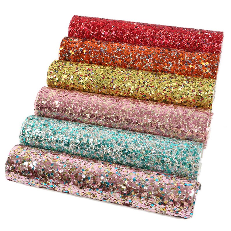 Big Sequin Chunky Glitter Sheets 6 pcs/set Glitter Fabric Etsy