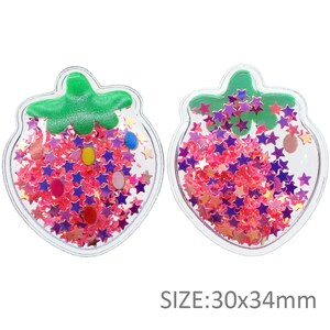 Inflatable Vinyl Shaker,Clear Pvc Vinyl Fruit,Star Sequin Confetti,Kids Girls Hair Decoration Accessories,Bow Center Decoration Strawberry