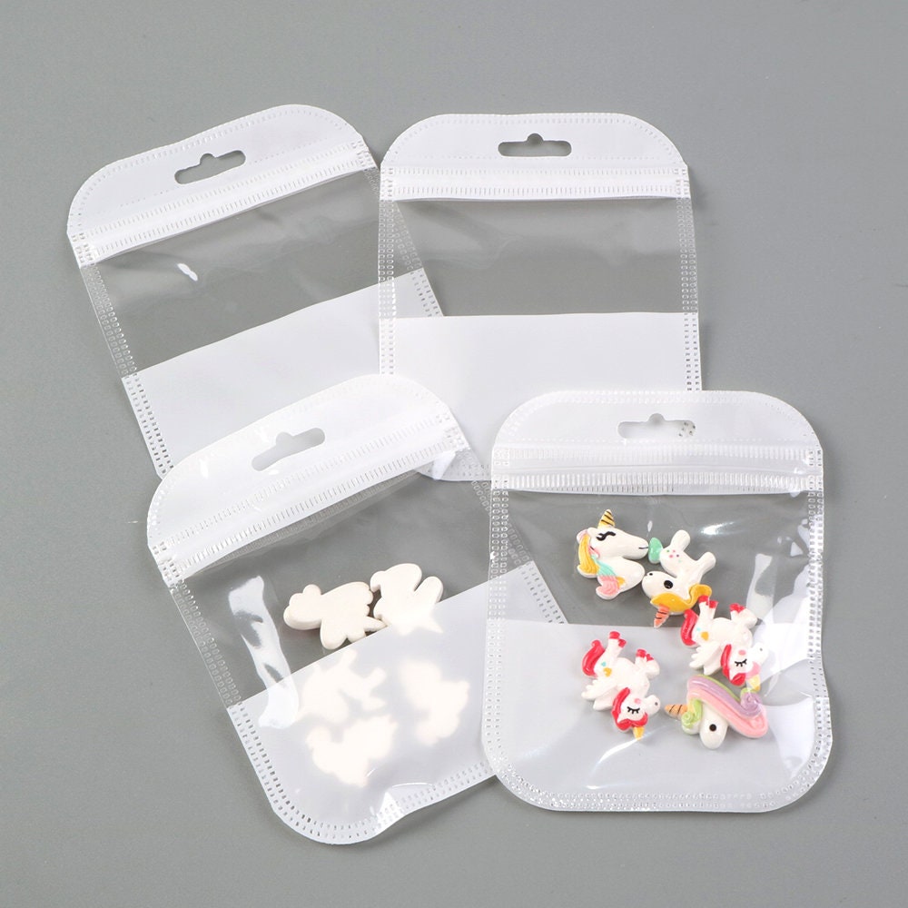 5pcs 6*8cm Small Clear Plastic Zipper Jewelry Packaging Bags For Rings &  Earrings, Self-sealing Storage Pouches