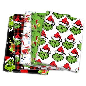 Christmas Film Cartoon Character Art Craft Faux Synthetic Leather Sheet For Bowknot Earrings Handbag DIY Vinyl Decor Fabric33057