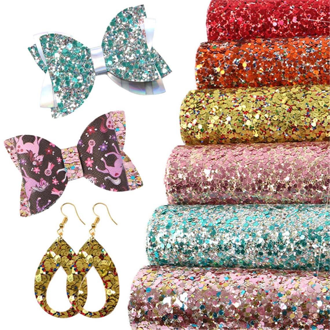 Big Sequin Chunky Glitter Sheets 6 Pcs/set glitter Fabric Etsy