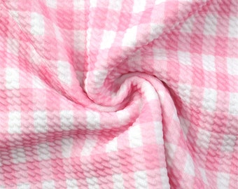 Liverpool Bullet Fabric Plaid,Textured Printing Baby HeadWrap Headbow Diy Fabric,Knit Fabric By Half Yard