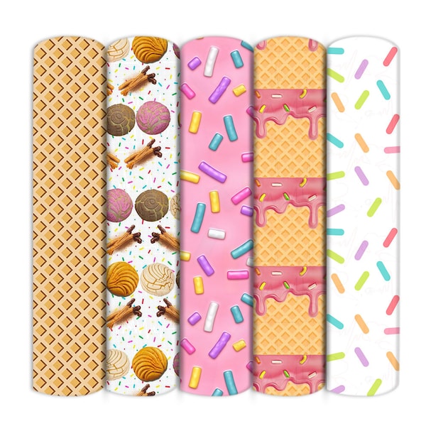 Candy Cupcake Sweety Sprinkles Donuts Liverpool Bullet Fabric,Textured Printing Baby HeadWrap Headbow Diy Knit Fabric By Half Yard