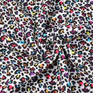 Leopard Liverpool Bullet Fabric,Textured Printing Baby HeadWrap Headbow Diy Knit Fabric Animal Print By Half Yard