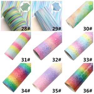 Cloudy Tie Dye Faux Leather Sheets,Synthetic Vinyl Sheets,DIY Bows Craft,Litchi Grain Pearl Vegan Leather Fabric image 5