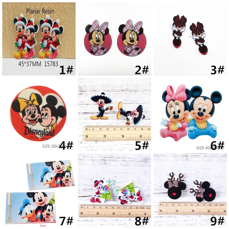 Cartoon Character Mouse Leopard Christmas Acrylic Flatback Planar Resins DIY For Bows Bag Material Supplies Cabochon ,5Yc34298 image 2