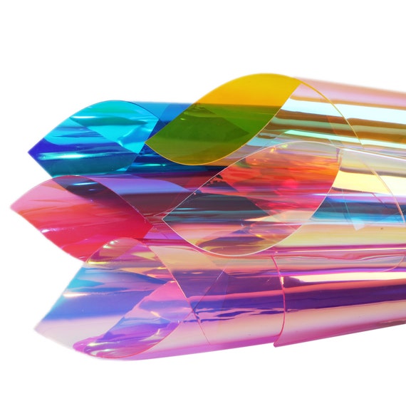 5pcs/set Transparent Holographic Vinyl Sheet,mirror