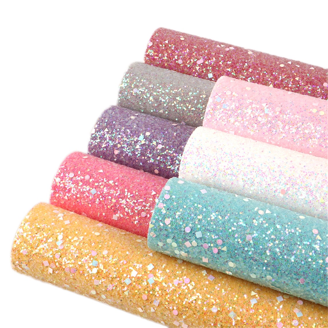 Chunky Glitter Sequins Canvas Sheets 8pcs/setPastel Sequin Etsy