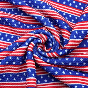 4th of July Liverpool Bullet Fabric Sold By HALF YARD,Textured Printing Baby HeadWrap Headbow Diy Knit Fabric