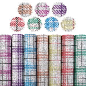 A5 Size 7pcs/set Pastel Faux Leather Sheets Bundle,Matte Leather Fabric,Earring Leatherette Sheets,synthetic leather Fabric A5 lattice fine glitter synthetic leather set（7piece/set）