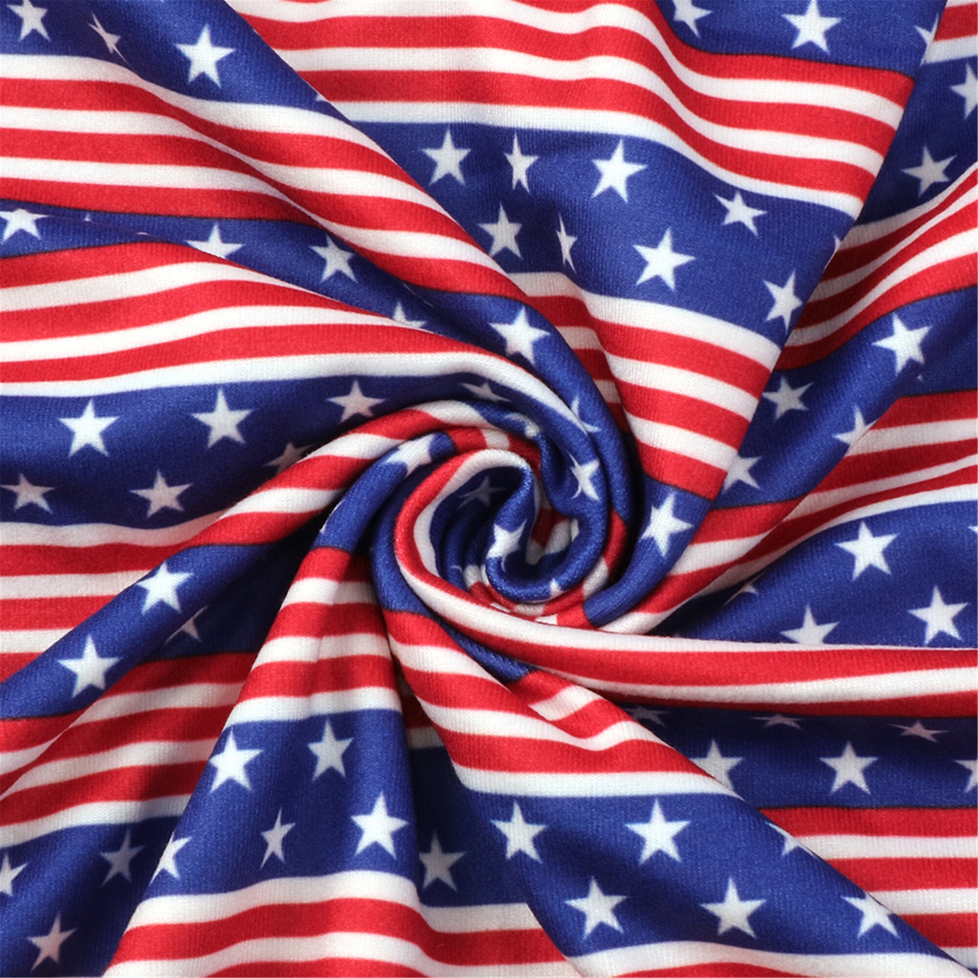 American Flag Print Double Brushed Polyester Fabric By Half Etsy
