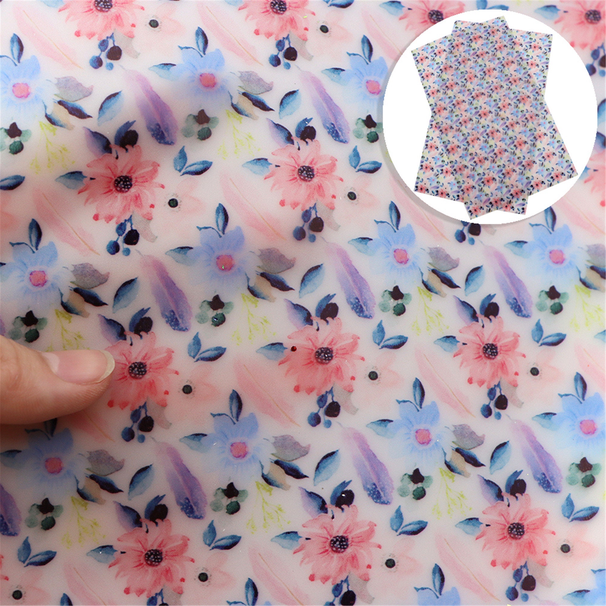 Floral Print Jelly SheetsA4 Size Vinyl Fabric SheetsPool Etsy