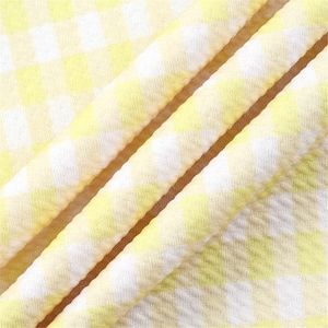 Pastel Yellow Plaid Liverpool Bullet Textured Printing Fabric By HALF YARD,19x57 inch