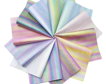 Gradient Color Iridescent Faux Leather Sheets,Craft Leatherette Sheets,Synthetic Vinyl Sheets For Earring Hair Bows Leather