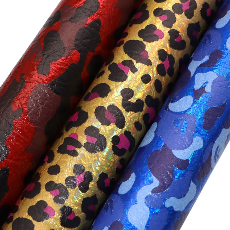 Animal Zebra Leopard Faux Leather Sheets Bundle Glitter Synthetic ...