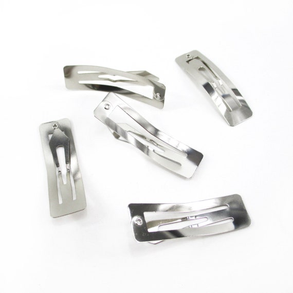 20pcs New Silver Metal Single Prong Alligator Hair Clips Barrette DIY Hairpin HU