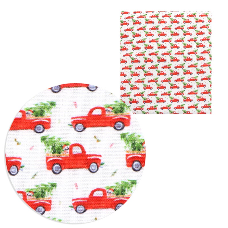 Christmas Truck Print Holiday Fabric,Fabric For Sewing,100/% Cotton Fabric By 12 Yard,19 x 57 inch