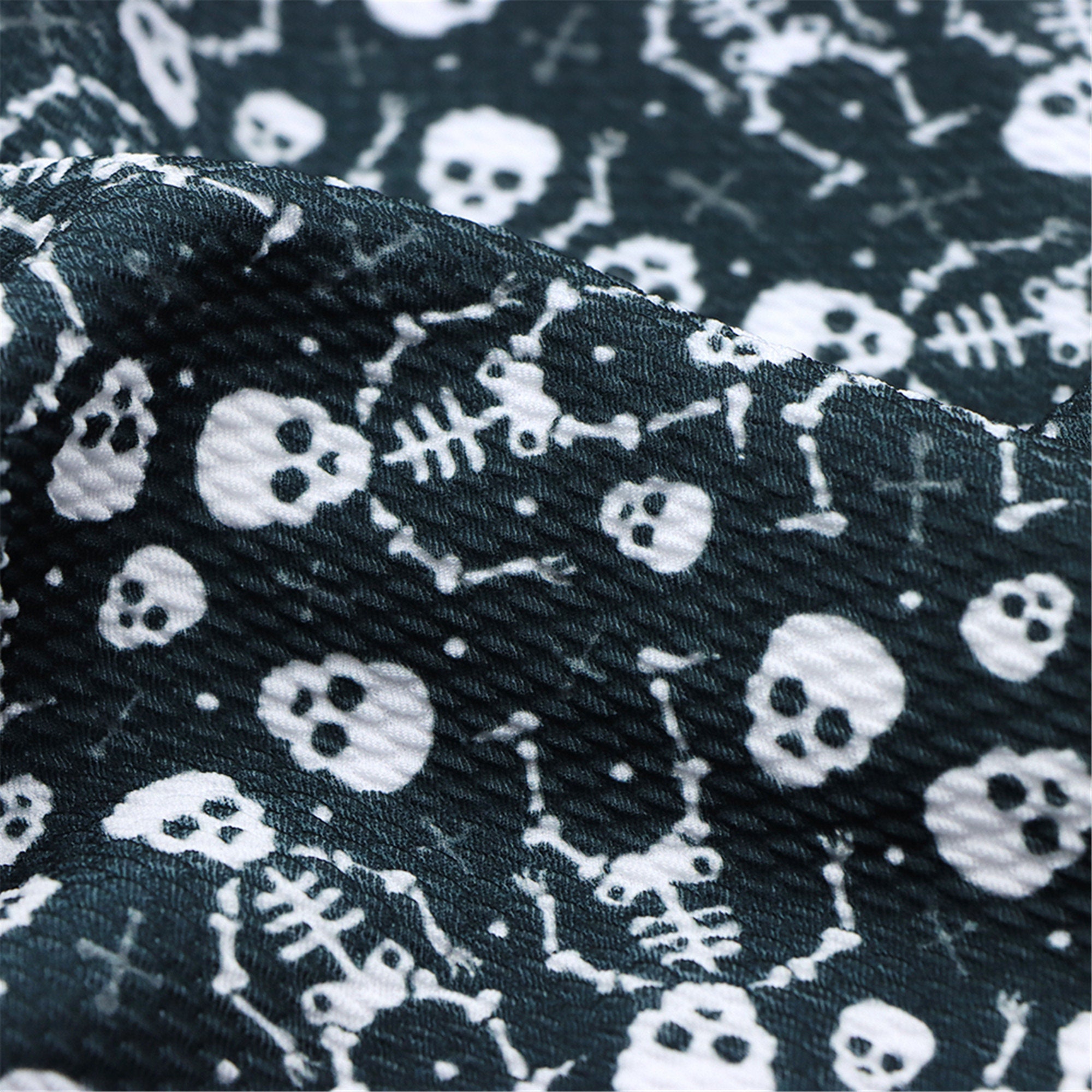 Skeleton Print Liverpool Bullet Textured Stretch Knit Fabric | Etsy