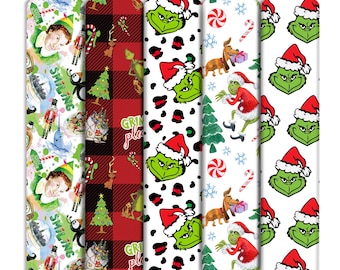 Christmas Series Cartoon Plaid Liverpool Bullet Textured Stretch Knit Fabric For Clothing Doll Quilting Needlecraft By Half Yard