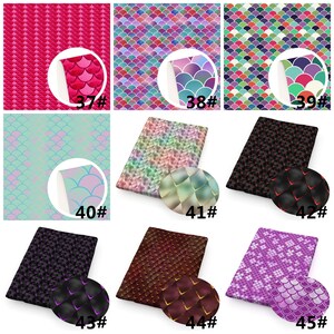 Mermaids Print Double Brushed Polyester Fabric By Half Yard,Soft Print Knit Stratch Fabric,Baby HeadWrap Headbow DIY Fabric image 2