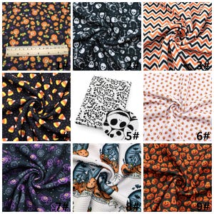 Halloween Double Brushed Poly Fabric Liverpool Knit Stretch Fabric By The Yard HeadWrap Bows DIY For Kids Clothing Decor DBP