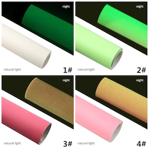Glow In The Dark Faux Synthetic Leather Sheets,Vegan Leather,A4 Vinyl Fabric Sheet,pu Imitation Leather Color Change image 5