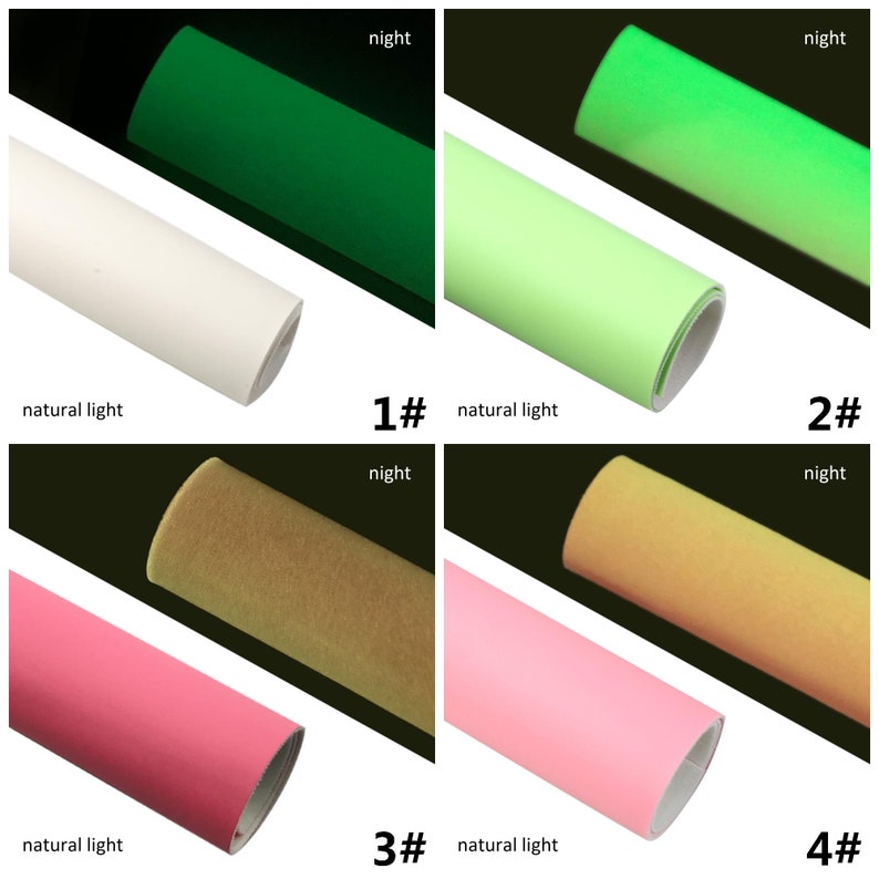 Glow In The Dark Faux Synthetic Leather Sheets,Vegan Leather,A4 Vinyl Fabric Sheet,pu Imitation Leather Color Change image 5