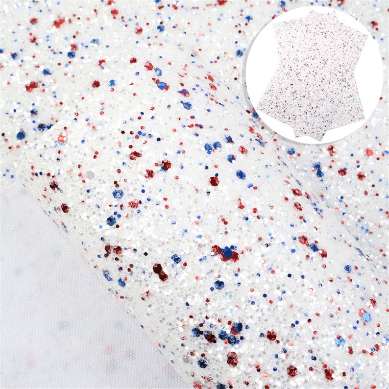 Chunky Glitter Fabric Sheetred Blue Sequin Thick Glitter Etsy