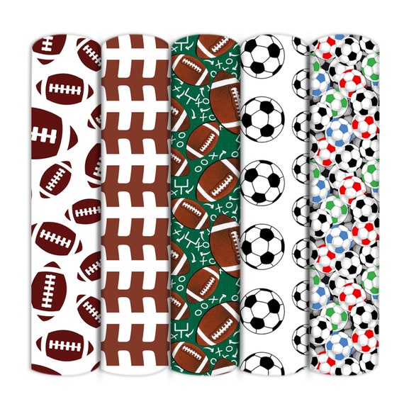 Baseball Soccer Football Printed Double Brushed Poly Fabric By Half Yard,Soft Knit Stretch Fabric,Baby HeadWrap DIY Fabric