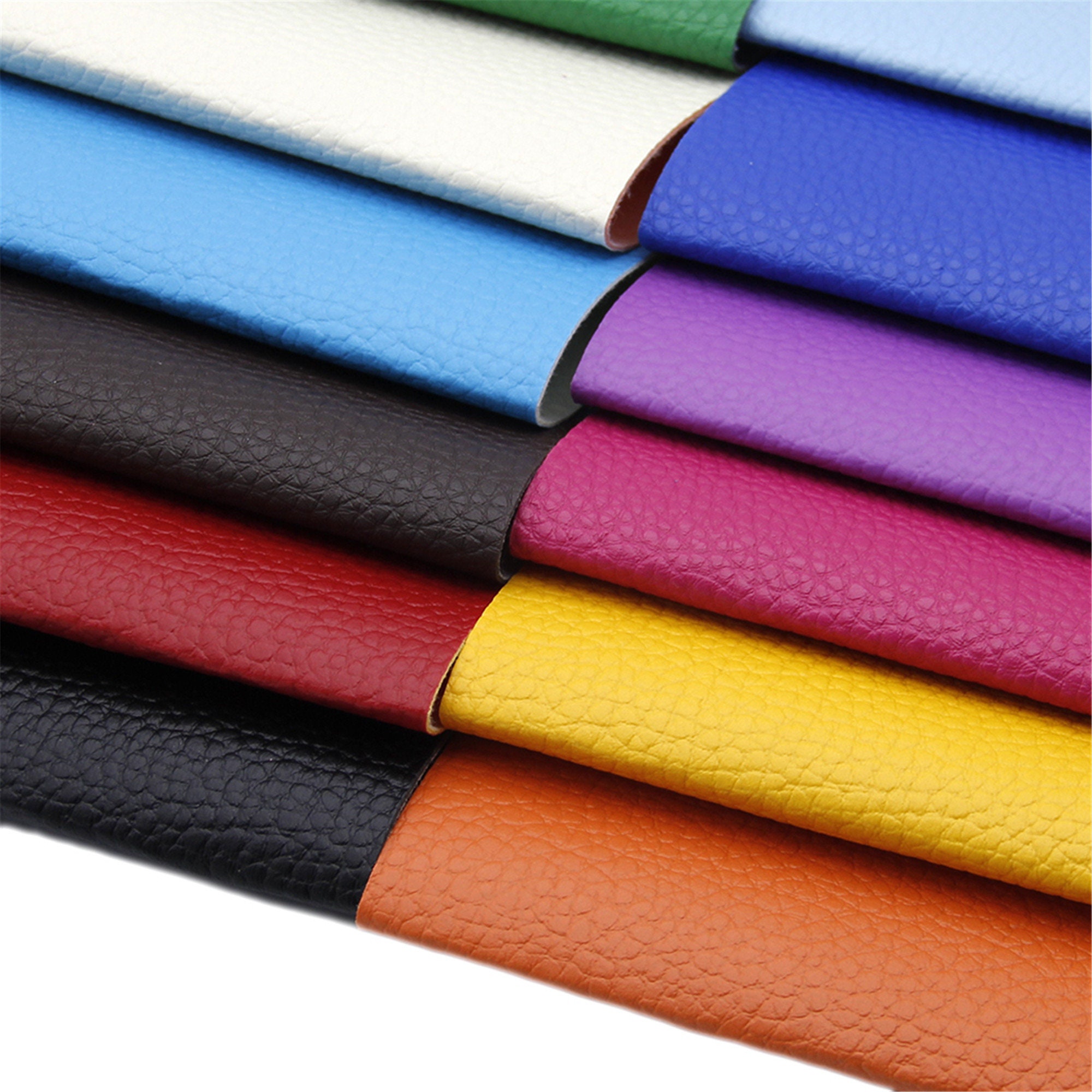 15pcs/set Faux Leather Sheetplain Color Synthetic Leather Etsy