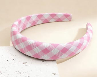 1Pc Elegant Plaid Heart Padded Headband,Pad Hairband,Turban Headband,Comfortable Headband,Gifts