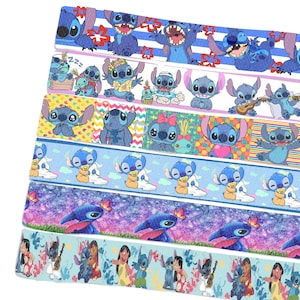 5 Yards Multi Size Blue Dog Puppy Printed Grosgrain Ribbon For Hairbows DIY Craft Supplies Cartoon Character Ribbons 5Yc7306