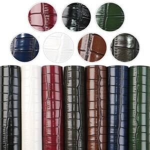 A5 Size 7pcs/set Pastel Faux Leather Sheets Bundle,Matte Leather Fabric,Earring Leatherette Sheets,synthetic leather Fabric bump texture glossy crocodile pattern A5 synthetic leather set（7piece/set）