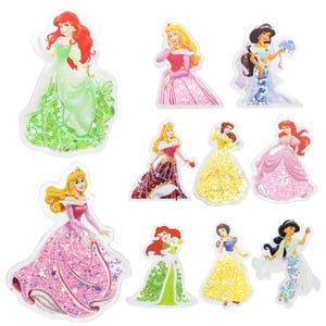 5pcs/lot Cartoon Character Princess Girl Film Sequin Shaker,Quicksand Acrylic Planar Resin DIY Hair Clip Craft Gift Accessories