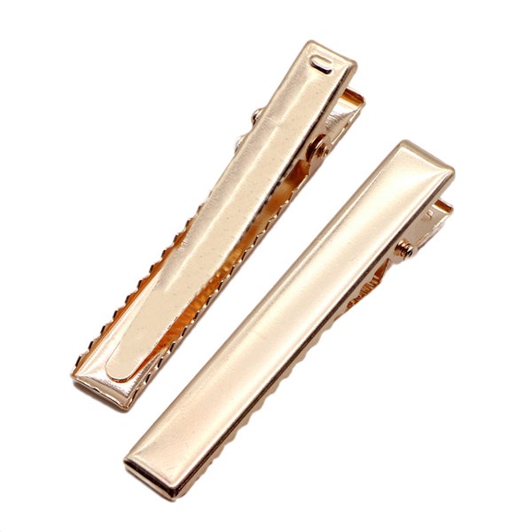 Free Shipping Rose Gold Metal Alligator Hair Clips With Teeth,Single Prong Metal Crocodile Clip Barrette For Diy Craft