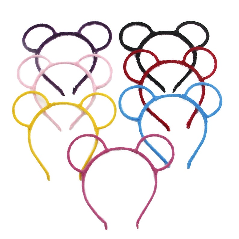 Bear Ear Headband 7pcs/set Assorted ColorsCute Velvet Plush Etsy