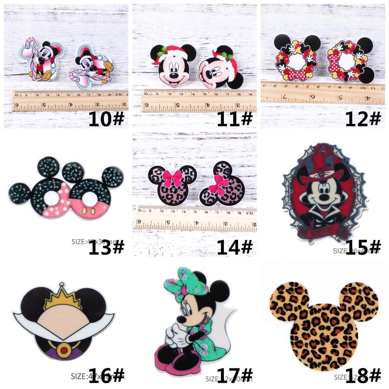 Cartoon Character Mouse Leopard Christmas Acrylic Flatback Planar Resins DIY For Bows Bag Material Supplies Cabochon ,5Yc34298 image 3