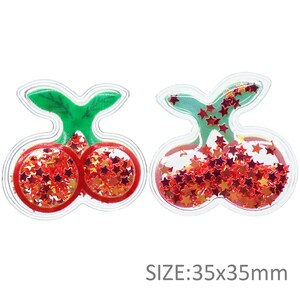 Inflatable Vinyl Shaker,Clear Pvc Vinyl Fruit,Star Sequin Confetti,Kids Girls Hair Decoration Accessories,Bow Center Decoration Cherry