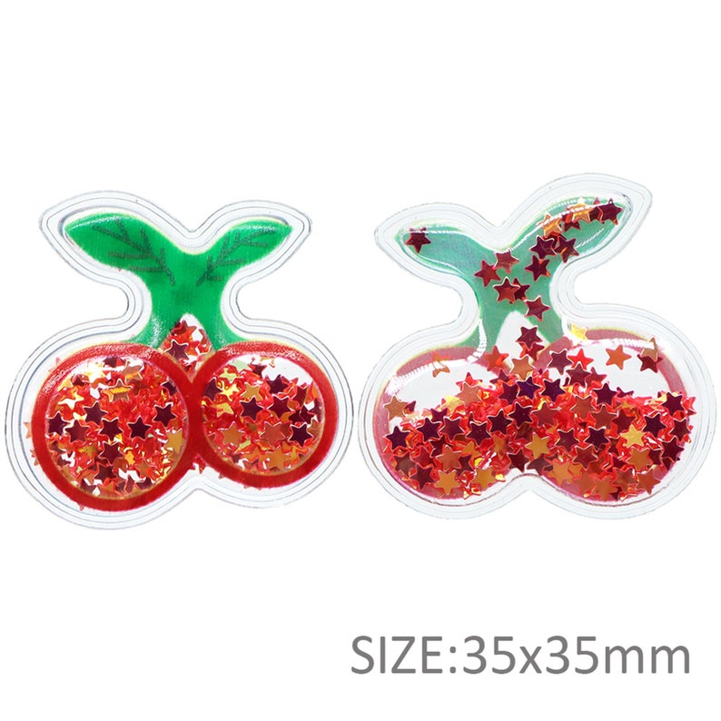 Inflatable Vinyl Shaker,Clear Pvc Vinyl Fruit,Star Sequin Confetti,Kids Girls Hair Decoration Accessories,Bow Center Decoration Cherry